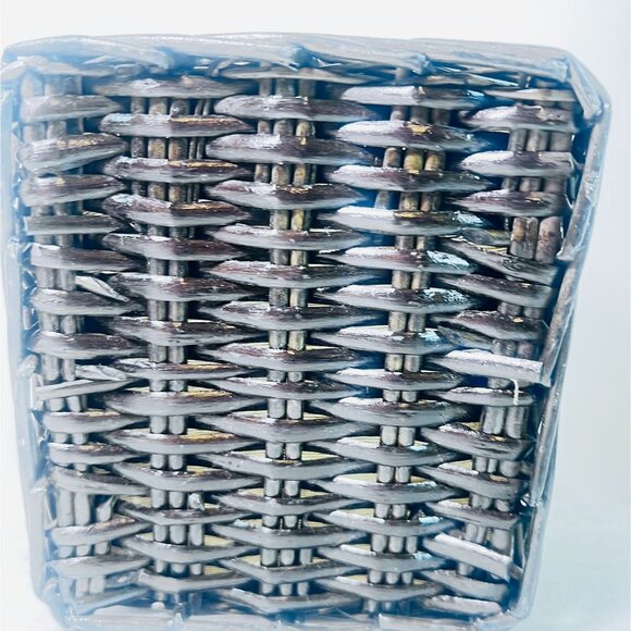 Black Dk Brown  Wicker Storage Basket Removable Beige Canvas Liner Homecore Bath - Picture 3 of 7